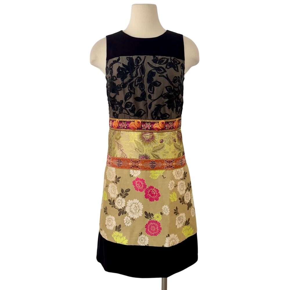 Etro Sleeveless Silk Blend A-Line Dress Floral Embroidery Jacquard 38 (US 2) NWT